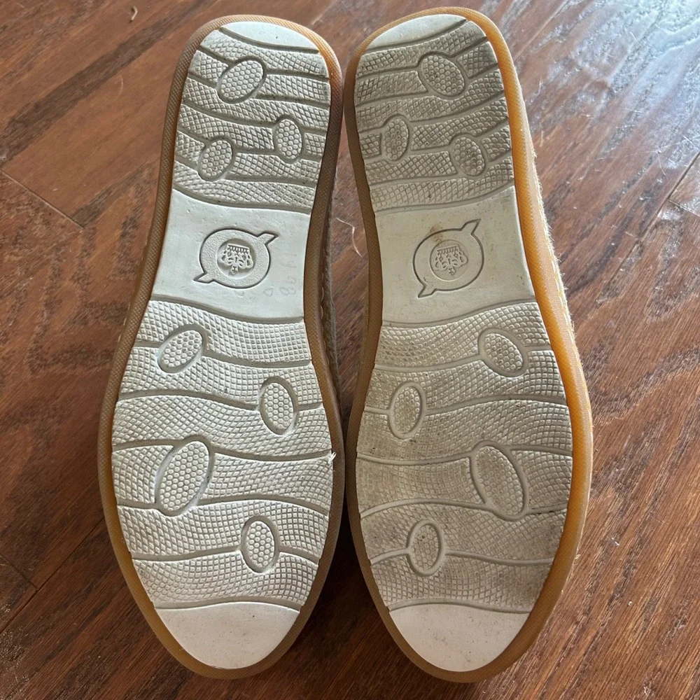 Born Oxford Shoes Womens Beige Suede Lace Up Espadrille Jute Trim 8M